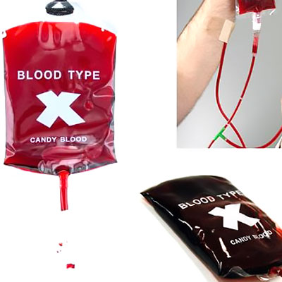 Blood Bags Strawberry Flavour Liquid Candy