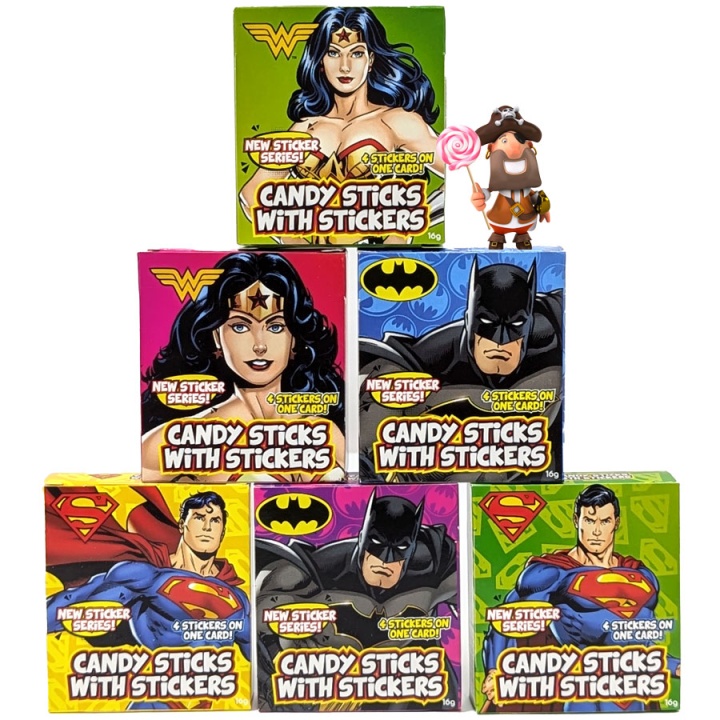 Candy Sticks With Stickers (Super Heroes)