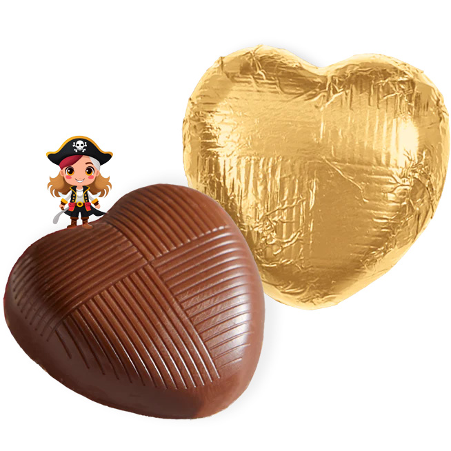 Gold Hearts Milk Chocolate x 1,100 (7Kg)