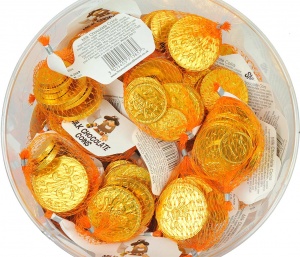 Real Milk Chocolate Gold Coins (Single 25g Net Bag)