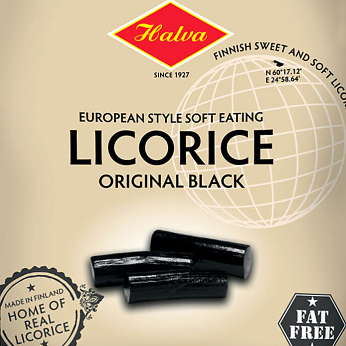 Halva Finnish Soft & Sweet Black Liquorice Bag