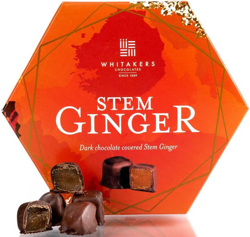 Dark Chocolate Stem Ginger Whitakers T Box Uk