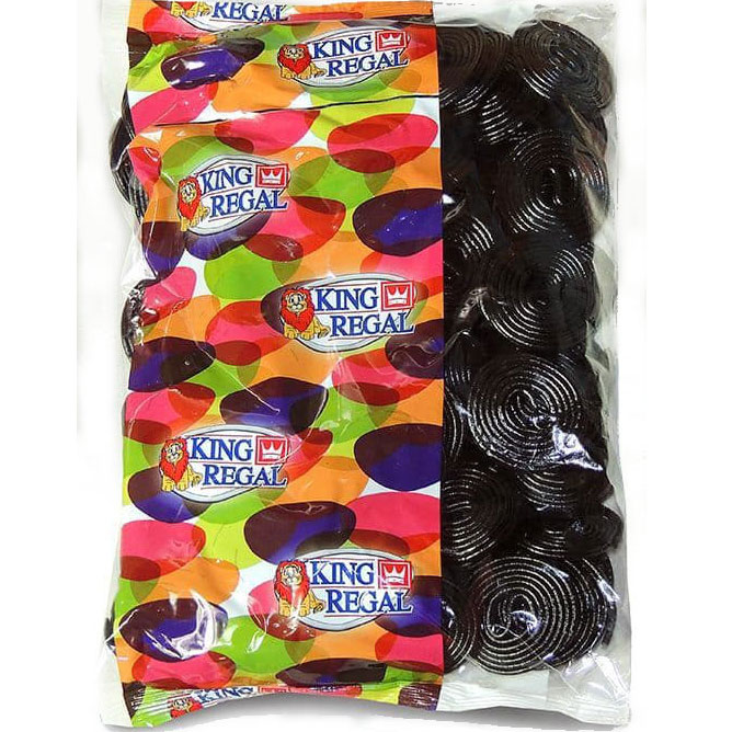 Liquorice Wheels (King Regal) 1Kg Bag