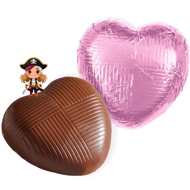 Pink Milk Chocolate Hearts (160 Hearts, 1Kg Box)