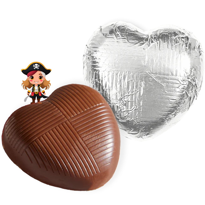 Silver Chocolate Hearts Box Of 160 (1Kg)