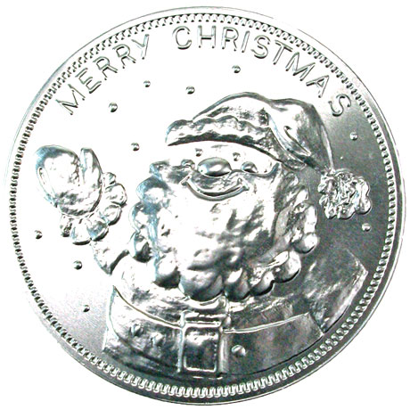 Giant Milk Chocolate Silver Christmas Coin