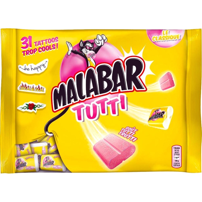 Tattoo Bubble Gum (Malabar) Tutti Frutti