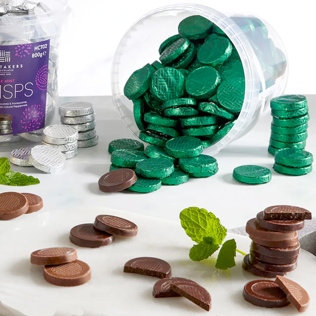 Dark Mint Crisp Chocolates (Whitakers) 800g Tub